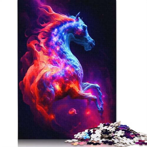 Pferde-Puzzle, Entspannungs-Herausforderungsspielzeug, schwierige Puzzles für Frauen und Männer, 1000 Teile (75 x 50 cm) von ECXASD