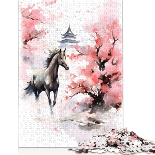 Pferdepuzzles für Erwachsene, Stressabbau, Puzzlespiele für Erwachsene, für Erwachsene und Kinder, 1000 Teile (75 x 50 cm) von ECXASD