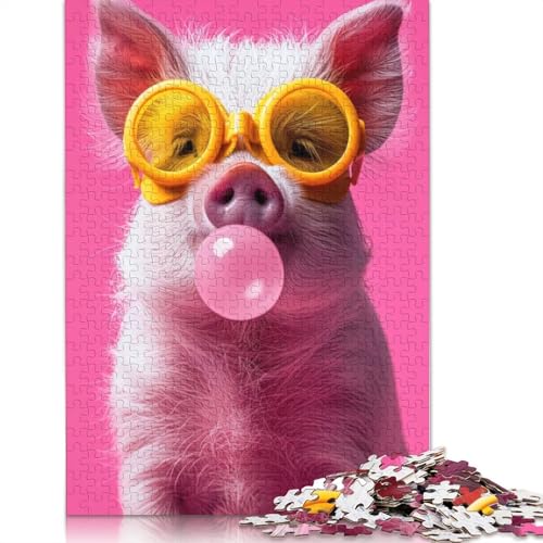 Pig Bubblegum Puzzle, herausfordernde und knifflige Puzzles für Erwachsene und Teenager, 1000 Teile (75 x 50 cm) von ECXASD