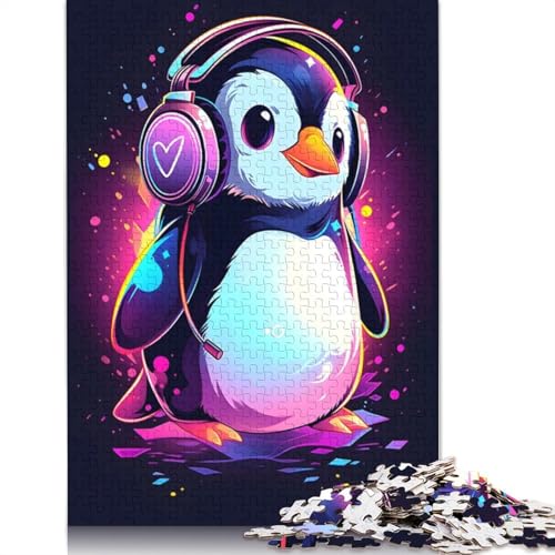 Pinguin-Musik-Puzzle für Erwachsene, 1500 Teile, schwierige Problemlösungspuzzles für Erwachsene, für Jungen oder Mädchen, 1500 Teile (85 x 57 cm) von ECXASD