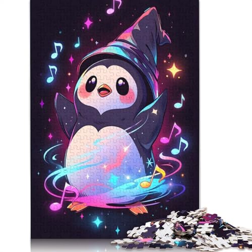 Pinguin-Musikzauberer-Puzzle, farbenfrohe und Coole Puzzles für Kinder ab 12 Jahren, 1000 Teile (75 x 50 cm) von ECXASD
