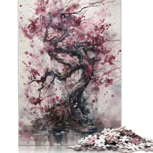 Pink Cherry Puzzle für Erwachsene, Premium-Puzzle aus 100% recyceltem Brett, schwierige Puzzles für Kinder ab 12 Jahren, 1500 Teile (85 x 57 cm) von ECXASD