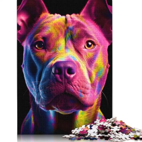 Pitbull Fluoreszierende UV-Puzzles, farbenfrohe, Coole Puzzles für Kinder ab 12 Jahren, 520 Teile (52 x 38 cm) von ECXASD