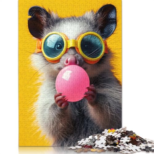 Possum Bubblegum Puzzle, rechteckig, Papppuzzle, Geschenk für Kinder ab 12 Jahren, 1000 Teile (75 x 50 cm) von ECXASD
