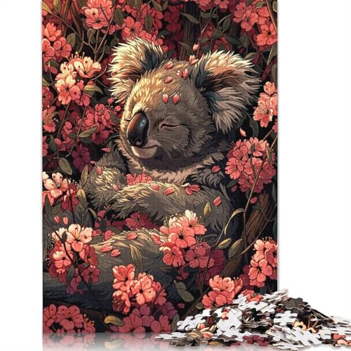 Puzzle „Koala in Blüte“, 1500 Teile, für Erwachsene, kreative Spiele, Puzzlespiele für Erwachsene, für Jungen oder Mädchen, 1500 Teile (85 x 57 cm) von ECXASD