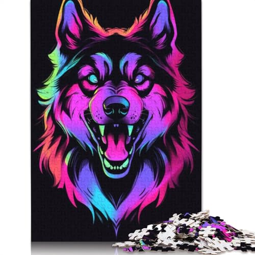 Puzzle für Erwachsene mit Hund, Tier, Neon, Haustierfreund, 1500 Teile, lustiges Denksport-Puzzle für Kinder ab 12 Jahren, 1500 Teile (85 x 57 cm) von ECXASD
