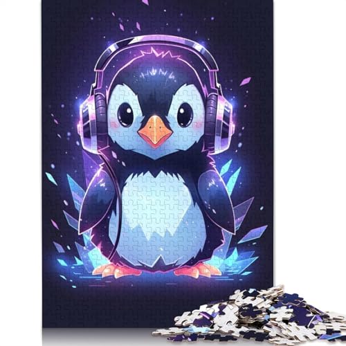 Puzzle für Erwachsene mit Kopfhörern von Ice Penguin, 1500 Teile, 100% recycelte Holzplatte, Denkpuzzle für Erwachsene, für Jungen oder Mädchen, 1500 Teile (85 x 57 cm) von ECXASD