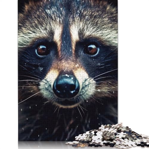 Puzzle für Erwachsene mit Waschbär-Nahaufnahme und Gesicht, 520 Teile, schwierige Problemlösungspuzzles für Erwachsene, für Jungen oder Mädchen, 520 Teile (52 x 38 cm) von ECXASD