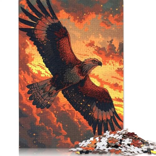 Puzzle mit Adler im Sonnenuntergang, für Erwachsene, Lernspiel, Puzzle-Geschenke für Kinder ab 12 Jahren, 1500 Teile (85 x 57 cm) von ECXASD