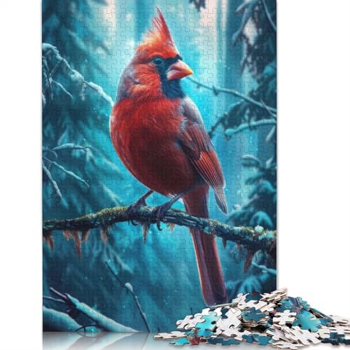 Puzzle mit rotem Kardinalvogel, rechteckig, aus Pappe, Geschenk für Kinder ab 12 Jahren, 1000 Teile (75 x 50 cm) von ECXASD