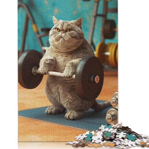 Puzzles für Erwachsene mit Dicker Britisch-Kurzhaar-Katze, herausfordernde und knifflige Puzzles für Erwachsene und Kinder, 1000 Teile (75 x 50 cm) von ECXASD