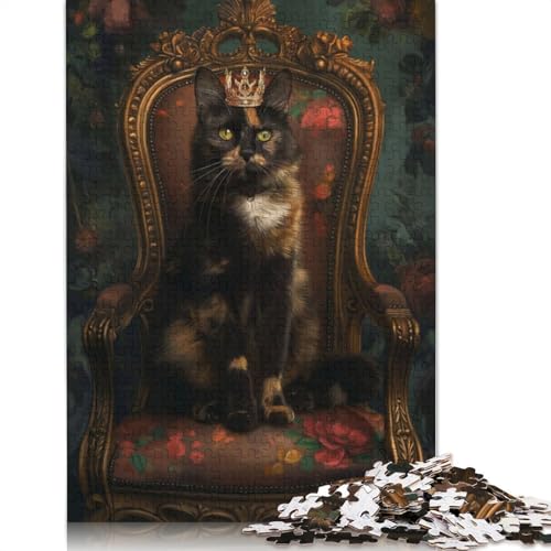 Puzzles für Erwachsene mit der Schildpattkatzenkönigin. Anspruchsvolle und knifflige Puzzles für Erwachsene und Kinder. 1000 Teile (75 x 50 cm) von ECXASD