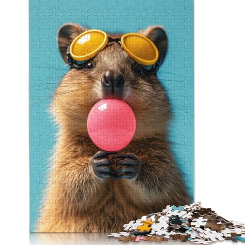 Quokka Bubblegum Puzzle für Erwachsene, Premium-Puzzle aus 100% recyceltem Brett, Problemlösungspuzzles für Erwachsene und Kinder, 1500 Teile (85 x 57 cm) von ECXASD