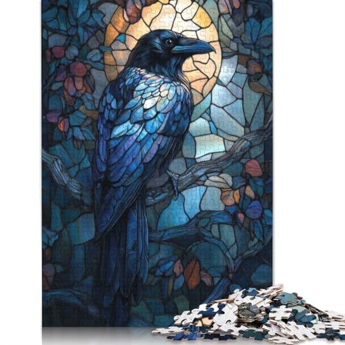 Raven Buntglas-Puzzles, farbenfrohe und Coole Puzzles für Kinder ab 12 Jahren, 1000 Teile (75 x 50 cm) von ECXASD