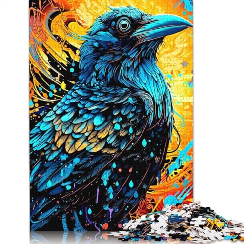 Raven-Puzzles für Erwachsene, 100% recycelte Holzplatte, schwierige Puzzles für Frauen und Männer, 1000 Teile (75 x 50 cm) von ECXASD