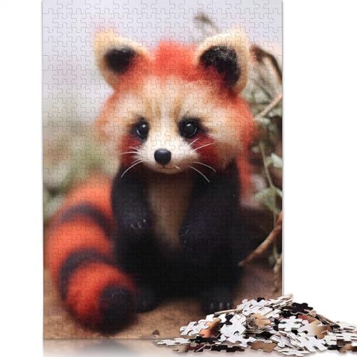 Roter Panda, pelziger Pandabär, Puzzle, farbenfrohe, Coole Puzzles für Kinder ab 12 Jahren, 1000 Teile (75 x 50 cm) von ECXASD