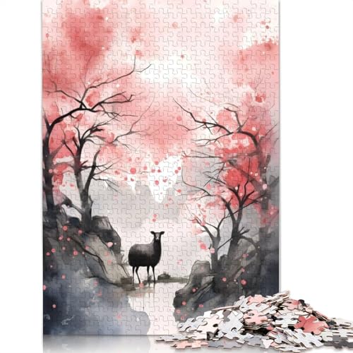 Schaf-Puzzle, 520 Teile, für Erwachsene, anspruchsvolle und knifflige Puzzles für Erwachsene und Kinder, 520 Teile (52 x 38 cm) von ECXASD
