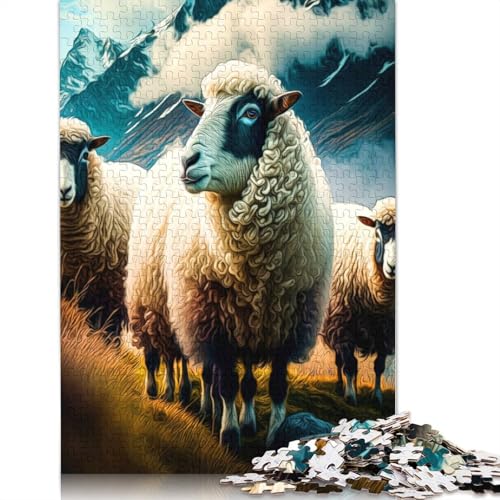 Schaf-Puzzle für Erwachsene, 520 Teile, kreative Spiele, Puzzle, Geschenke für Männer, für Frauen, Männer, 520 Teile (52 x 38 cm) von ECXASD