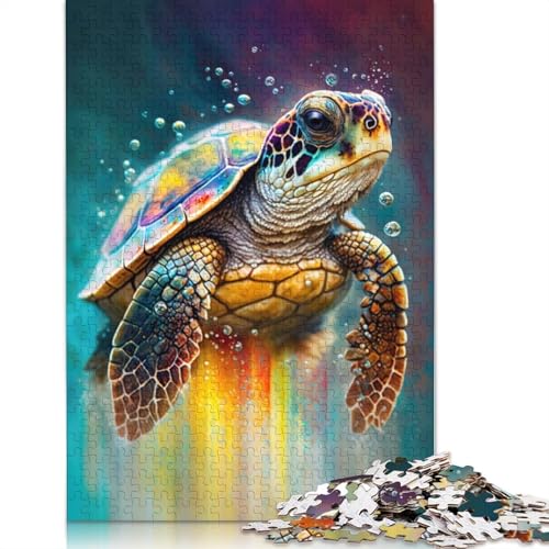 Schildkröten-Wasserskizzen-Puzzle für Erwachsene, interessantes Puzzle zur Stressreduzierung für Frauen und Männer, 1000 Teile (75 x 50 cm) von ECXASD