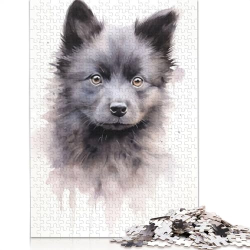 Schipperke Aquarell-Puzzles, farbenfrohe, Coole Puzzles für Kinder ab 12 Jahren, 1000 Teile (75 x 50 cm) von ECXASD