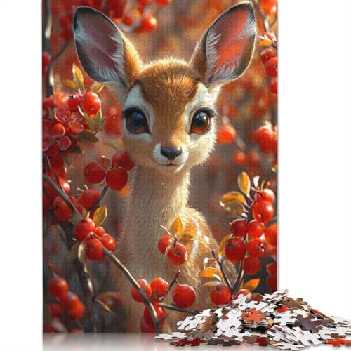 Schöne Gazelle-Cartoon-Puzzles für Erwachsene, Lernspiel, Puzzlespiele für Erwachsene für Jungen oder Mädchen, 1000 Teile (75 x 50 cm) von ECXASD