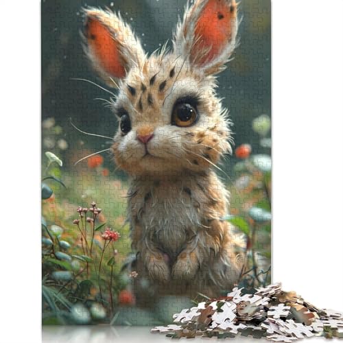 Schönes Häschen-Cartoon-Puzzle, rechteckig, aus Pappe, als Geschenk für Kinder ab 12 Jahren, 1500 Teile (85 x 57 cm) von ECXASD