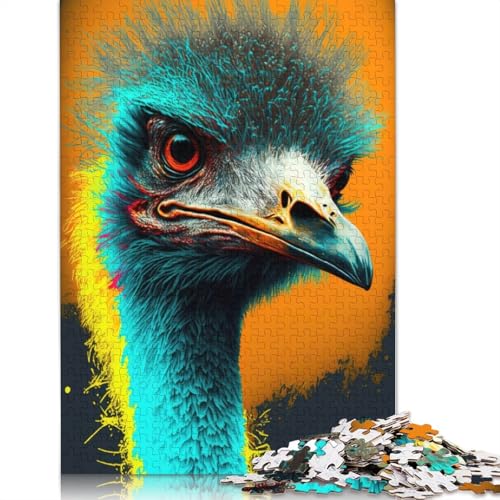 Straußentier-Puzzle, 520 Teile, für Erwachsene, kreative Spiele, Puzzlespiele für Erwachsene, für Jungen oder Mädchen, 520 Teile (52 x 38 cm) von ECXASD