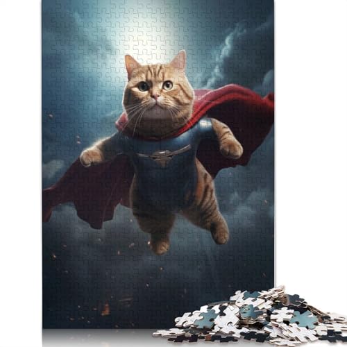 Superman Cat Superhelden-Puzzles, farbenfrohe, Coole Puzzles für Kinder ab 12 Jahren, 520 Teile (52 x 38 cm) von ECXASD