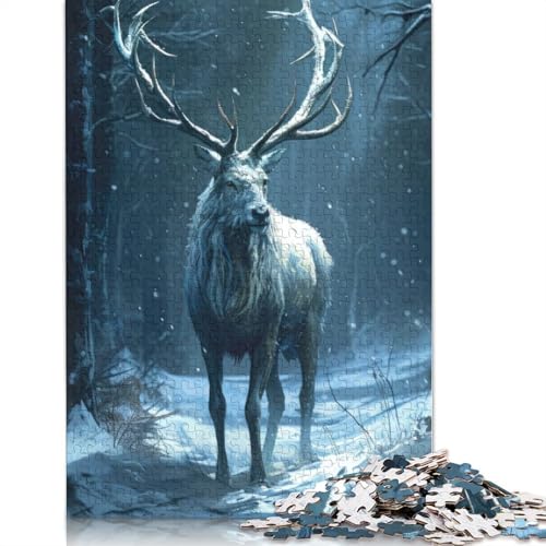 The White Buck Puzzle für Erwachsene, 520 Teile, 100% recycelte Holzplatte, Denksportaufgaben für Erwachsene, für Jungen oder Mädchen, 520 Teile (52 x 38 cm) von ECXASD