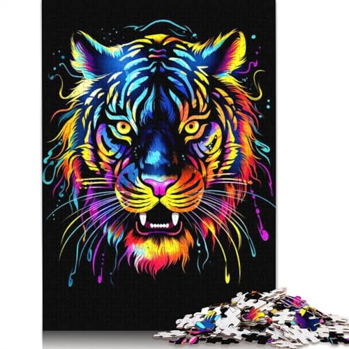 Tiger-Puzzle für Erwachsene, Premium-Puzzle aus 100% recyceltem Brett, Problemlösungspuzzles für Erwachsene und Kinder, 1500 Teile (85 x 57 cm) von ECXASD