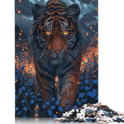 Tiger in der Nacht, Puzzles für Erwachsene, kreative Spiele, Puzzlespiele für Erwachsene, für Jungen oder Mädchen, 1000 Teile (75 x 50 cm) von ECXASD