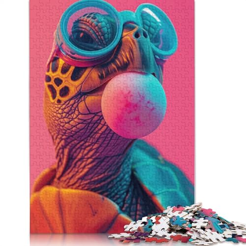 Turtle Bubblegum Puzzle für Erwachsene, kreative Spiele, Puzzle-Geschenk für Jungen oder Mädchen, 1000 Teile (75 x 50 cm) von ECXASD