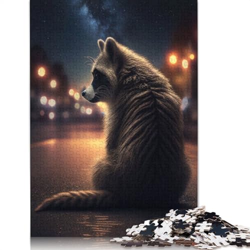 Waschbär-Galaxie-Tierpuzzles für Erwachsene. Anspruchsvolle und knifflige ungewöhnliche Puzzles für Kinder ab 12 Jahren. 1000 Teile (75 x 50 cm) von ECXASD