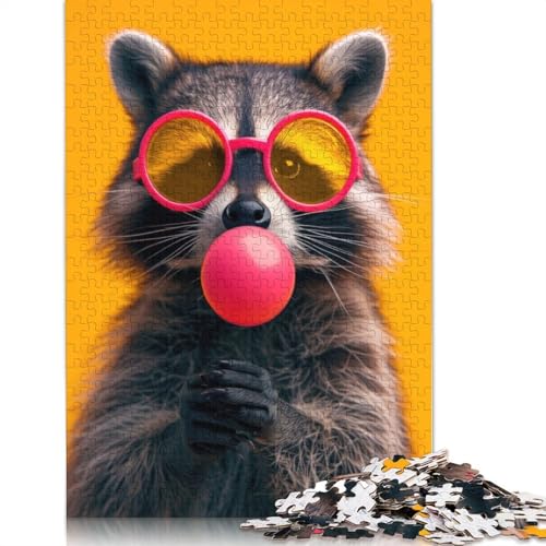 Waschbär-Kaugummi-Puzzles für Erwachsene ab 18 Jahren, Lernspiele, Puzzle für Erwachsene und Kinder, 520 Teile (52 x 38 cm) von ECXASD