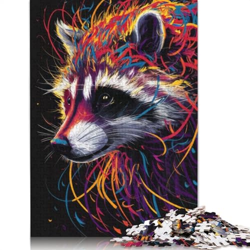Waschbär-Tierpuzzle, interessanter Stressabbau, Beste Puzzles für Kinder ab 12 Jahren, 1000 Teile (75 x 50 cm) von ECXASD