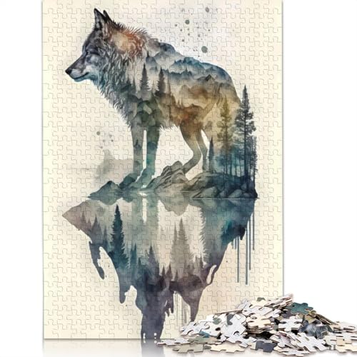 Wolf Abstract Puzzles für Erwachsene, Dekompressionsspielzeug, Denksportaufgaben für Frauen und Männer, 1000 Teile (75 x 50 cm) von ECXASD