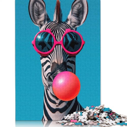 Zebra-Kaugummi-Puzzle, rechteckig, Papp-Puzzle, Geschenk für Kinder ab 12 Jahren, 1000 Teile (75 x 50 cm) von ECXASD