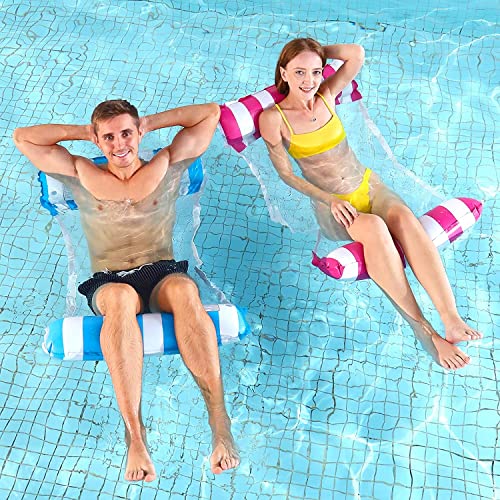 ECtury Luftmatratze Pool, Pool Spielzeug Wasserhängematte 4 IN 1 Wasserspielzeug Pool Zubehör, Pool Aufblasbar Luftmatratze Wasser Hängematte für Matratzen Sessel Schwimmmatratze Sitz (Rosa) von ECtury