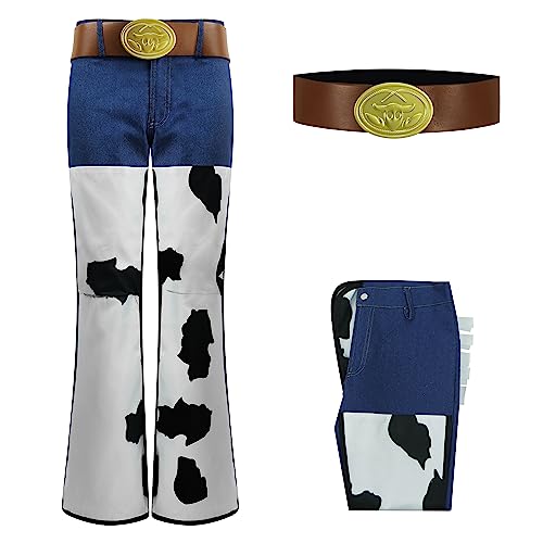 EDAUWAE Jessie Kostüm Hose Erwachsene Cowgirl Jessie Cosplay Kuh Prints Jeans Hose mit Gürtel Halloween Anzug für Frauen 2XL EDAUWAE Jessie Kostüm Hose Erwachsene Cowgirl Jessie Cosplay Kuh Prints Jeans Hose mit Gürtel Halloween Anzug für Frauen 2XL von EDAUWAE