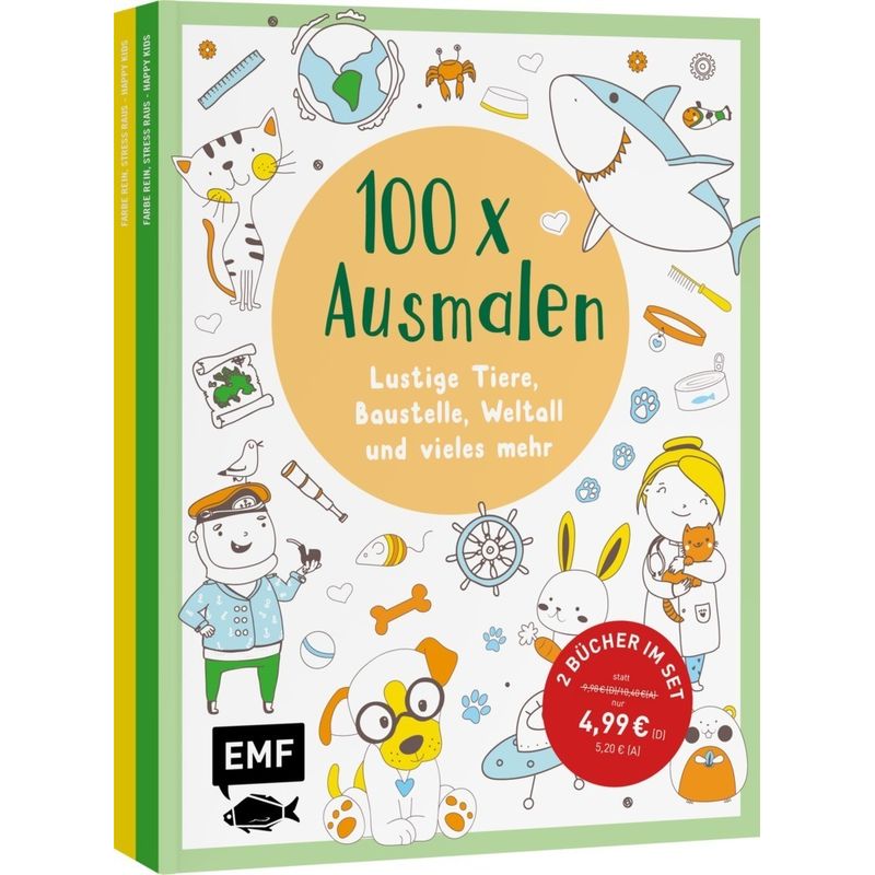 100 x Ausmalen - 2 Ausmal-Bücher im Bundle von EDITION,MICHAEL FISCHER