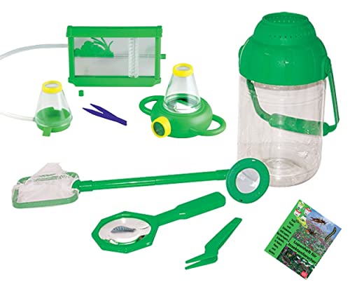 Outdoor Naturbeobachtung Set 5L Lupeneimer mit Kescher, Pinzette, Ameisenstadt, 2-Wege Betrachter und Lupenheft von EDU-TOYS