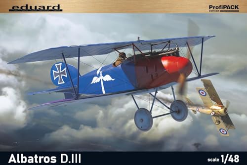 Eduard - Albatros D.III 1:48 Modellflugzeug - 1 Count, Weiß, 24.5 x 16.5 x 6.5 cm, für Kinder und Modellbau-Enthusiasten, Unisex von Eduard