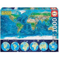 EDUCA 9216760 Weltkarte 1000 Teile Nachtleuchtpuzzle von EDUCA BORRAS
