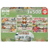 EDUCA 9217965 Landleben Garten 3x500 Teile Deko Puzzle ** von EDUCA BORRAS