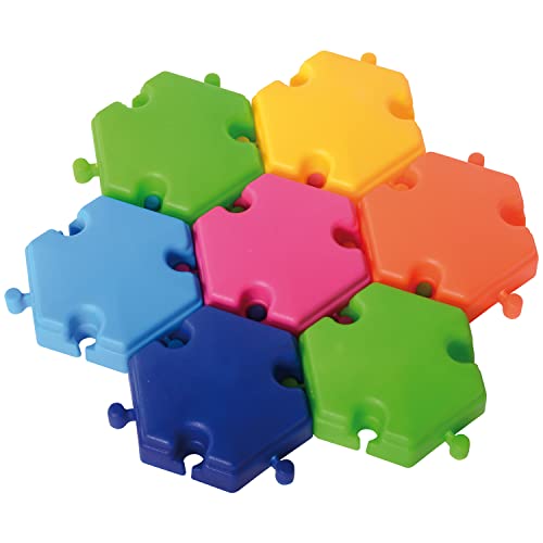 EDUPLAY 120545 Hexagon Bausteine, mehrfarbig, 96-teilig (1 Set) von EDUPLAY