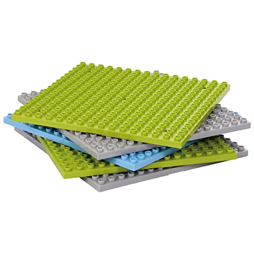 EDUPLAY 120748 Bauplatten groß, für Noppensteine, Plate 32 x 32 Noppen, mehrfarbig (5er Pack) von EDUPLAY