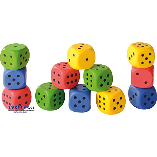 EDUPLAY 130286 Knautschwürfel 4 cm, 4 x 4 x 4 cm, 12-teilig (Farbe zufällig, 1 Set) von EDUPLAY