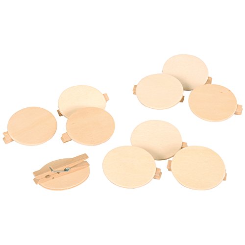 EDUPLAY 210257 Holz-Buttons blanko zum Anstecken, 5 x 4 x 2 cm, Natur, 10-teilig (1 Set) von EDUPLAY