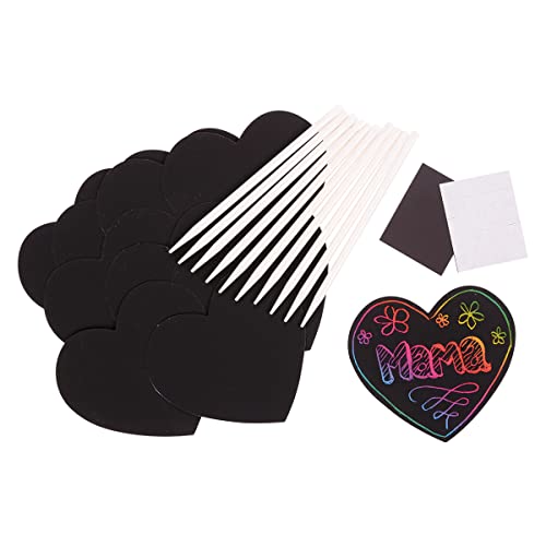 EDUPLAY 210292 Scratch Magic Herz, schwarz/bunt, 10-teilig (1 Set) von EDUPLAY