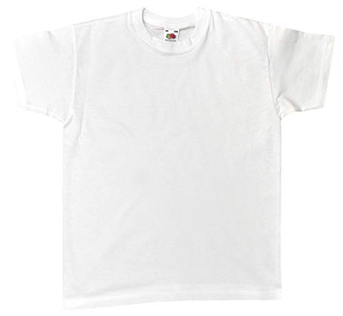 EDUPLAY 230-014 Kinder T-Shirt Größe 128, 100% Baumwolle, weiß (1 Stück) von EDUPLAY
